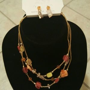 Multi-color genuine shell Earrings/Necklace set